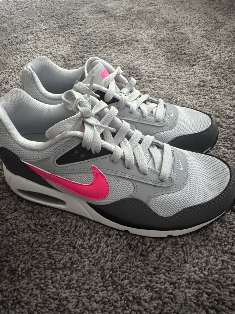 Nike Women's Grey Sneakers with Pink Swoosh Brand New Still